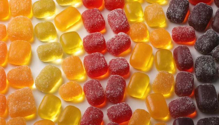 A variety of colorful freeze-dried candies